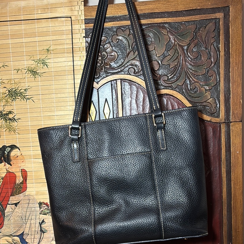 Dooney & Bourke Black Tote Structured Design Pebbled Leather 12”Lx10”Hx3.75”W - Picture 6 of 17